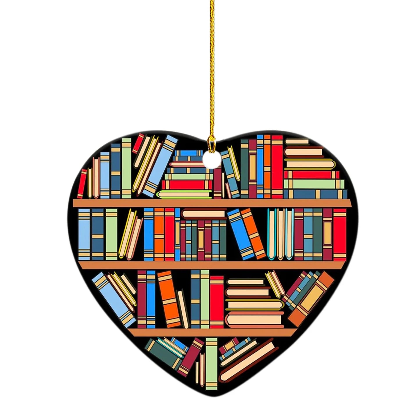 Book Lovers Bookshelf Ornament