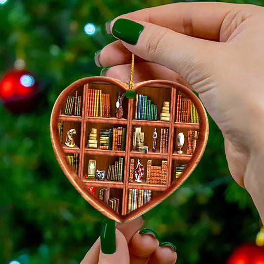 Book Lovers Bookshelf Ornament