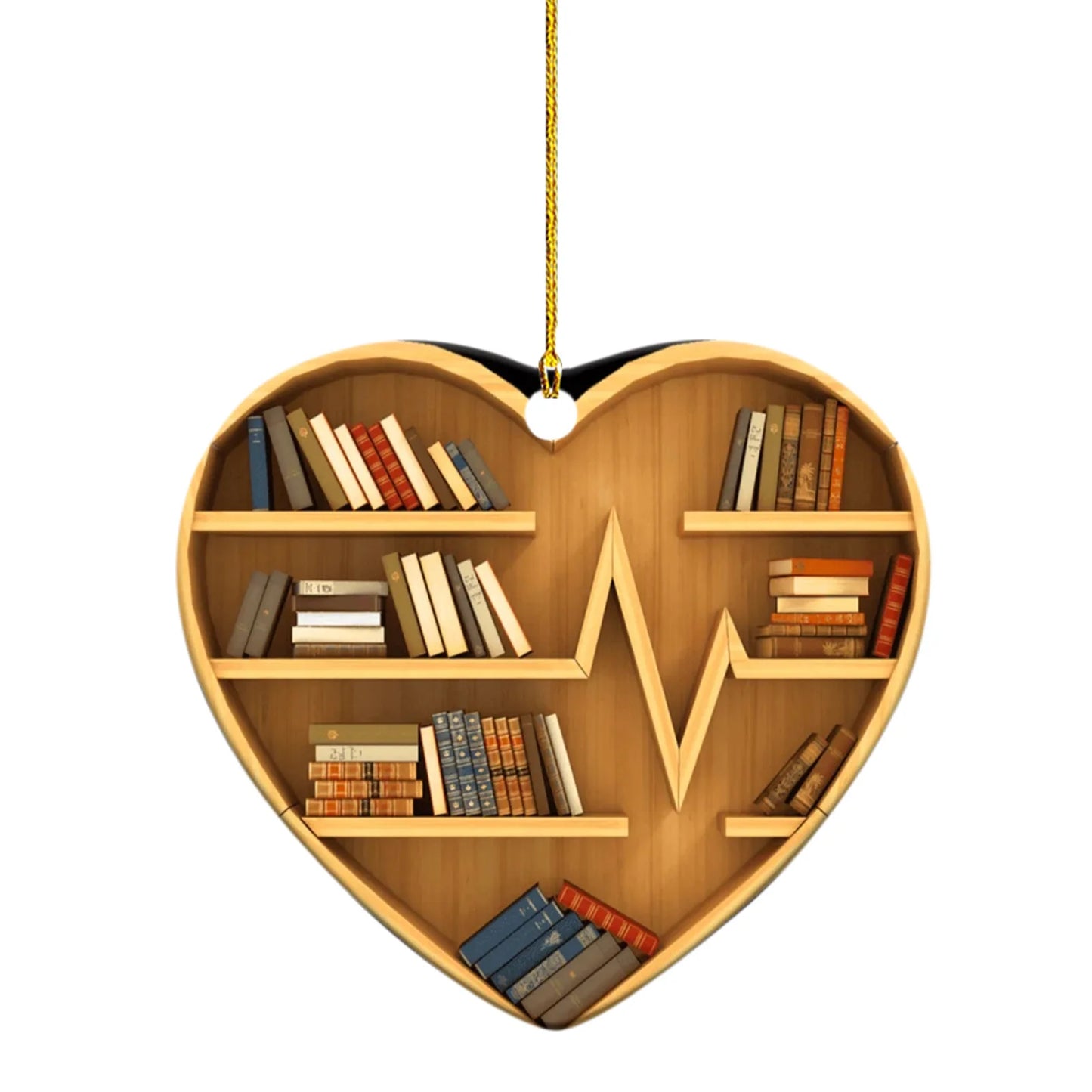 Book Lovers Bookshelf Ornament